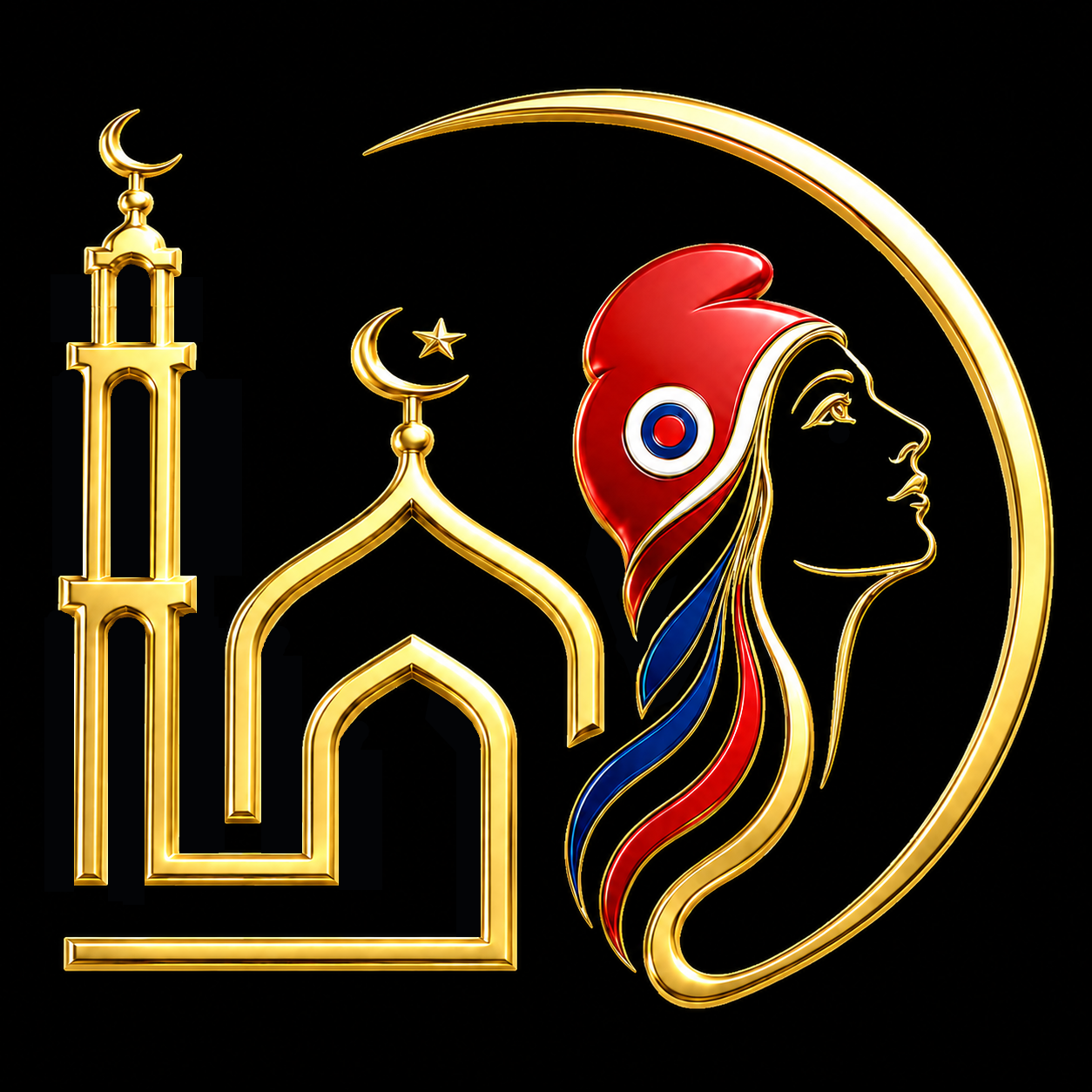 Logo officiel 3d sur fond noire
